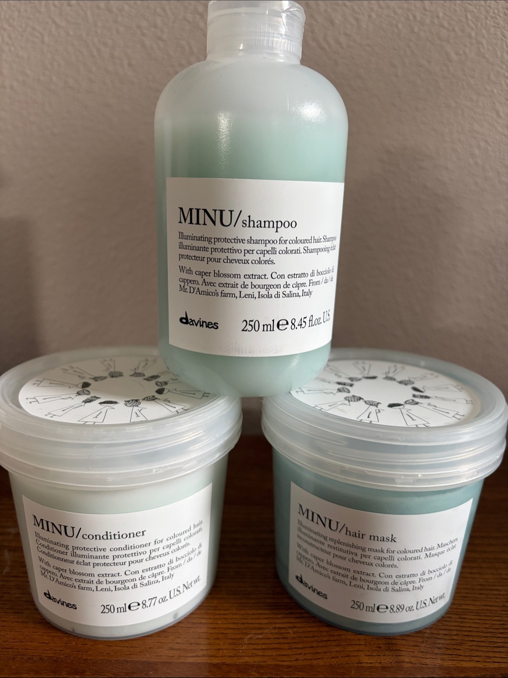 Davines MINU Shampoo, Conditioner & Hair Mask Trio